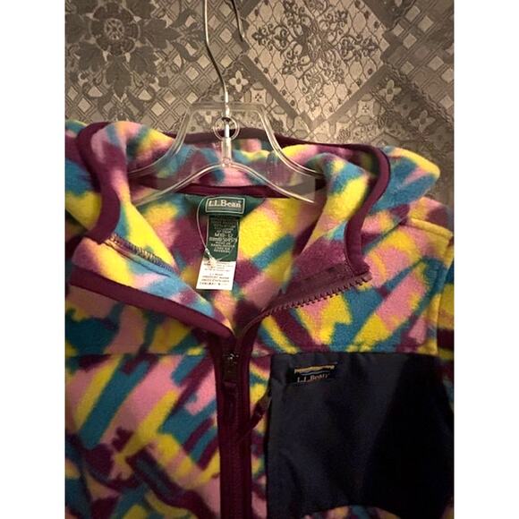 New LL. Bean Children's M (10/12) Multi-Color Fleece with Hood New - Picture 3 of 3